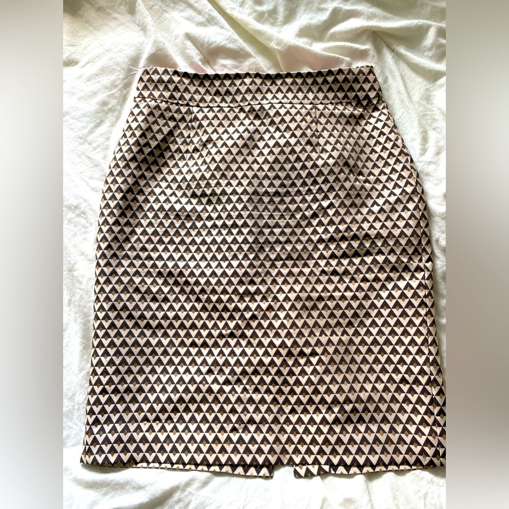 Banana Republic Gold Gatsby Pattern Pencil Skirt